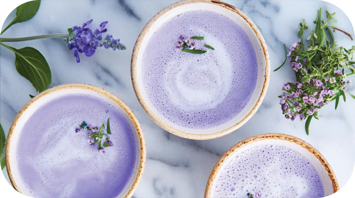 tres lattes lavender haze vistos desde arriba